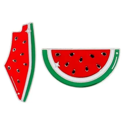 Produktbild: DEARMAMY Wassermelonen-Brosche 2 Stück Niedliche Emaille-Brosche Cartoon-Frucht Anstecknadel Schal Mütze Brust Schmuck Broschen Einfaches Zubehör Für Mädchen Und Frauen