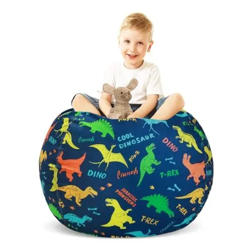 Produktbild: Decalsweet Dinosaurier Sitzsack Kinder Spielzeug Stofftier Aufbewahrung, Große Größe Kuscheltiere Aufbewahrung für Mädchen Jungen, Aufbewahrung Organizer Lagerung Kinderzimmer (Nur Tasche）