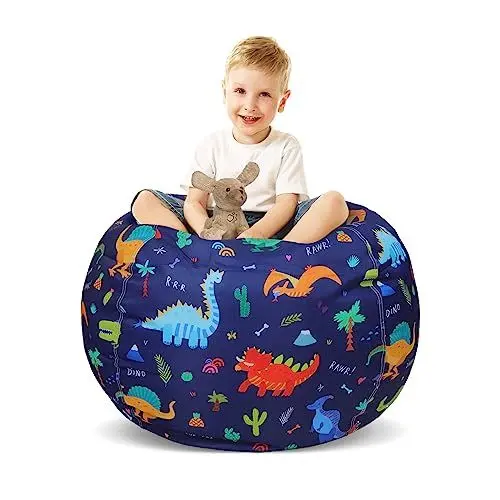 Produktbild: decalsweet Dinosaurier Sitzsack für Kinder Spielzeug Lagerung Groß für Kinderzimmer Aufbewahrung Nur Tasche