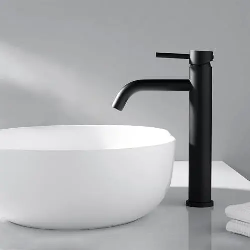 Produktbild: Decaura hoch Waschtischarmatur Badezimmer Bad Wasserhan Waschbecken Armatur Einhand Mischbatterie Schwarz für Aufsatzwaschbecken