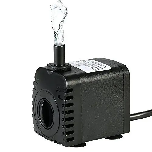 Produktbild: Decdeal Wasserpumpe, Tauchpumpe, 600 l/h, 8 W, sehr leise, mit 4 Saugnäpfen, für Brunnen, Fischtank, Hydroponik-Systeme, mit 2 Düsen