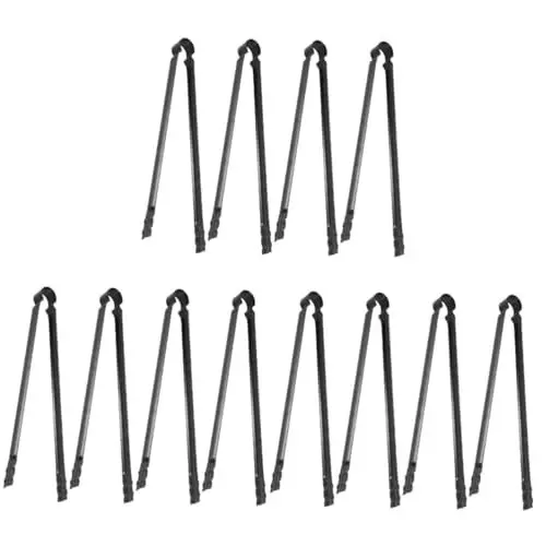 Produktbild: DECHOUS 12 Stk Grillzange grillzubehör Grillkohlezange Holzgreifzange Schere Campingzubehör langer Verbrühungsschutzclip Holzkohle-Werkzeuge Protokoll Holzkohleclip Metall