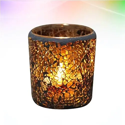 Produktbild: DECHOUS 1pc Glas Leuchter Ornament Duft Kerze Vintage Stil Europäischen Bernstein Büro Dekorative