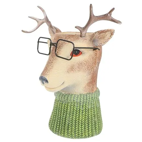 Produktbild: DECHOUS 1stk Vase Hirschkopf Pflanzer Töpfe Für Zimmerpflanzen Skulptur Blumentopf Hirsch Pflanzer Balkontopf Blumentopf Tier Kunstblume Landpflanze Pflanzer ?utertopf Kaktus Drinnen Eisen