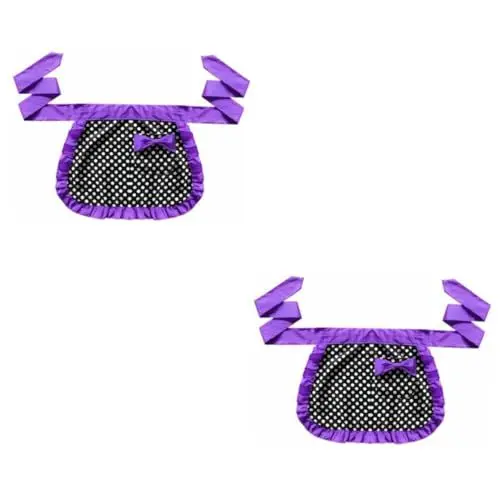 Produktbild: DECHOUS 2st Halbe Schürze Küchenschürze Punkt Damenschürzen Mit Taschen Schürze Für Damen Süße Schürzen Für Frauen Dienstmädchenschürze Haushaltshalbschürze Schürzenkleid Für Damen Violett