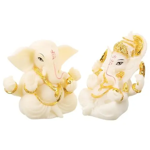 Produktbild: DECHOUS Miniatur Elefant Schmuck 2 Stücke Harz Ornament Harz Statue Buddha Decor Weiß Sandstein Desktop Decor