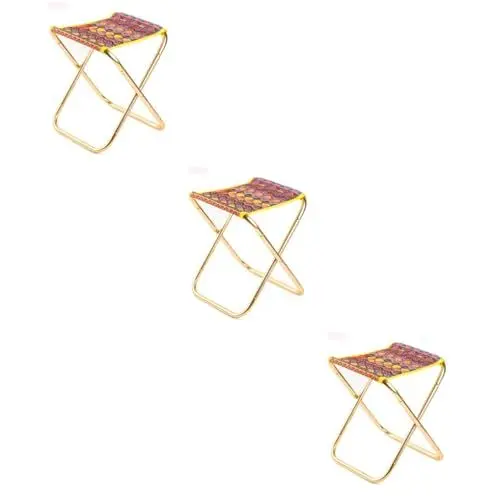 Produktbild: DECHOUS 3St Klappstuhl für Camping Portable Chair klappbare strandstühle gsrtenstuhl Klappbarer Picknickstuhl Tragbarer Anglerstuhl zusammenklappbarer Tritthocker zusammenklappbarer Hocker