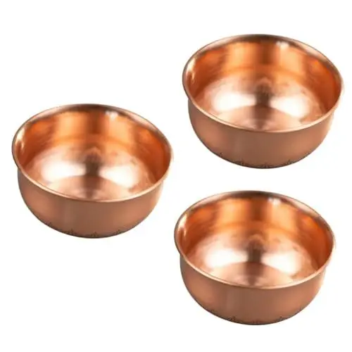 Produktbild: DECHOUS 3st Teetasse Aus Kupfer Exquisiter Weinbecher Desktop Heilige Tasse Wischschale Zubehör Für Barwagen Dekorativer Heiliger Kelch Goldrand Multifunktion Kupferbecher