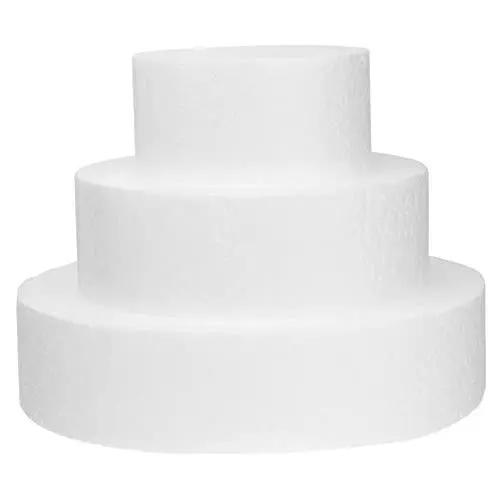 Produktbild: DECHOUS 3st Wohnkultur Kuchenschaum in Runder Form Fur Schaumkuchen-embryo Rundes Schaumstoff-kuchenattrappen-set Kuchenschaum-modell Diy Cupcake-dummies Weihnachten Weiß Großer Kuchen X4