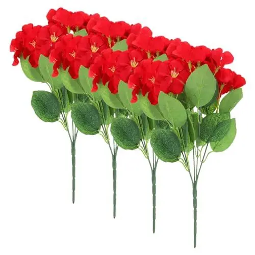 Produktbild: DECHOUS 4 Stück Künstliche Holzapfelblüten Begonienblüten-Picks Gefälschte Blumenstraußstiele Blütenstiele Pflanzengrün Aus Kunststoff Foto-Requisiten Zierapfel Hochzeit Seidenblume