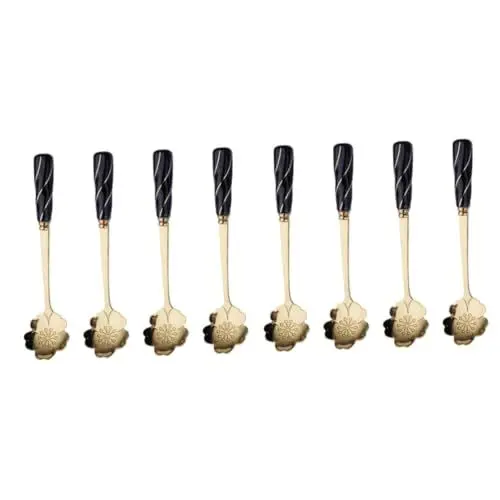 Produktbild: DECHOUS 2 Sets Kaffeelöffel Aus Edelstahl Und Keramik Multifunktionaler Rührlöffel Bequemer Griff Für 4 Stück * 2