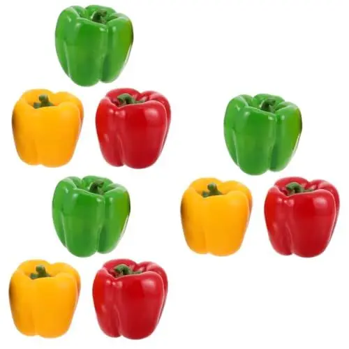 Produktbild: DECHOUS 9 STK Simuliertes Gemüsemodell Weihnachtsdeko Spielzeug Paprika Pflanzliche Verzierungen Simulation Gemüsedekor Simulation Piment Pflanzliche Requisiten Schaum Ornamente Kind Chili