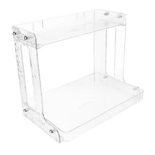 Produktbild: DECHOUS Doppelregal Schreibtischregal Büroregal Badezimmer Arbeitsplatten Organizer Doppellagiges Make Up Tassenregal Thekenregal Hautpflege Kosmetikregal Kosmetikregal