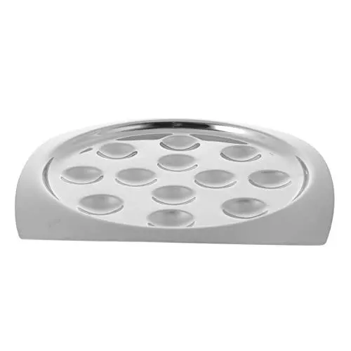 Produktbild: DECHOUS Unterteilt Snack Serviertablett Escargot Schnecke Platten Edelstahl Gerichte 4 Fach Platte