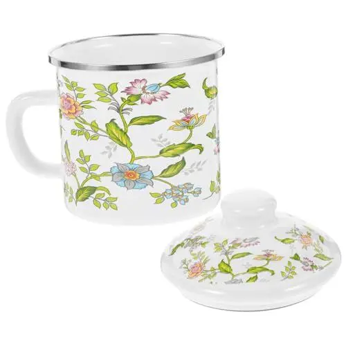 Produktbild: DECHOUS Niedliche Große Emaille-tasse Tee-/kaffeetasse Retro-design Emaille-tee-trinkbecher Haushaltsstil