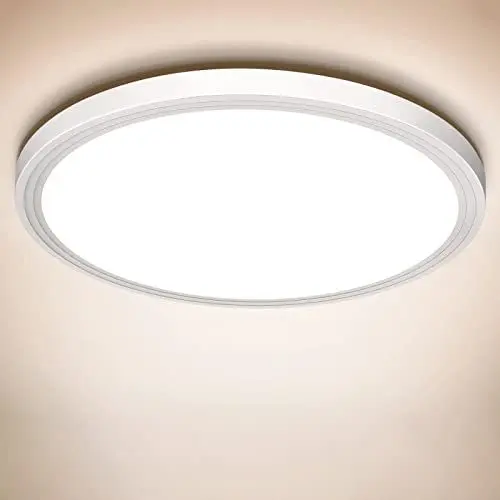 Produktbild: Deckenlampe LED Deckenleuchte Flach 18W - IP44 Badlampe, Weiß 4000K 1600LM Modern Ultra Dünn LED Badezimmer Lampe Decke Küchenlampe für Bad Flur Schlafzimmer Balkon Wohnzimmer Küche Keller Rund 22,3CM