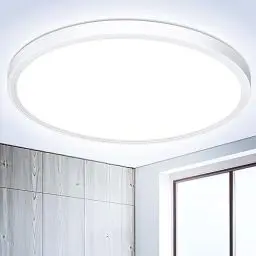 Produktbild: Deckenlampe LED Deckenleuchte Flach Rund - 18W 6500K 1600LM IP44 Modern Kaltweiß Led Badezimmer Lampe, Badlampe Decke Küchenlampe für Bad Flur Küche Schlafzimmer Balkon Wohnzimmer Treppe Keller Ø22CM