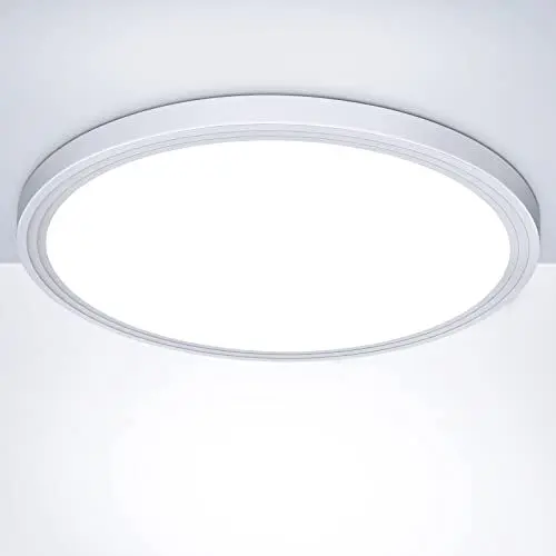 Produktbild: Deckenlampe LED Deckenleuchte Flach Rund - 18W 6500K 1600LM IP44 Modern Kaltweiß Led Lampe Deckenbeleuchtung für Badezimmer Schlafzimmer Wohnzimmer Küche Bad Keller Flur Balkon Ultra Dünn Ø223 H21,5mm