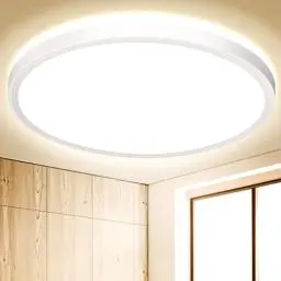 Produktbild: Deckenlampe LED Deckenleuchte Flach Rund - Weiß 18W 4000K 1600LM IP44 Modern Badezimmer LED Lampe Badlampe Decke Küchenlampe für Bad Flur Balkon Schlafzimmer Wohnzimmer Küche Keller Ultra Dünn Ø22 CM