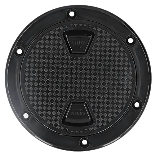 Produktbild: Deckplatte, 10,2 Cm Bootsdeckplatte, ABS, Runde Inspektionsluke, Marinezubehör, Schwarzes Bootszubehör