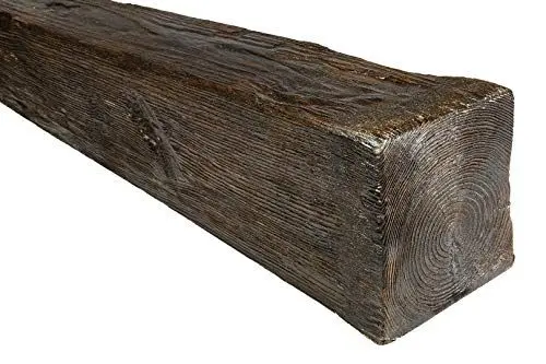 Produktbild: DECO WOOD Deckenbalken ED104 aus Polyurethane, 2m Länge, PU Balken Holzoptik (dunkelbraun - 17x19cm) Verzierung Lampe Kabelkanal Scheinbalken