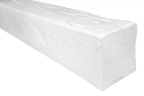 Produktbild: DECO WOOD Deckenbalken ED104 aus Polyurethane, 2m Länge, PU Balken Holzoptik (weiß - 17x19cm) Wandbalken Hartschaum Deckenverkleidung