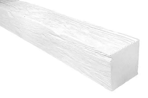 Produktbild: DECO WOOD Deckenbalken ED106 aus Polyurethane, 2m Länge, PU Balken Holzoptik (weiß - 12x12cm) Wandbalken Hartschaum Deckenverkleidung