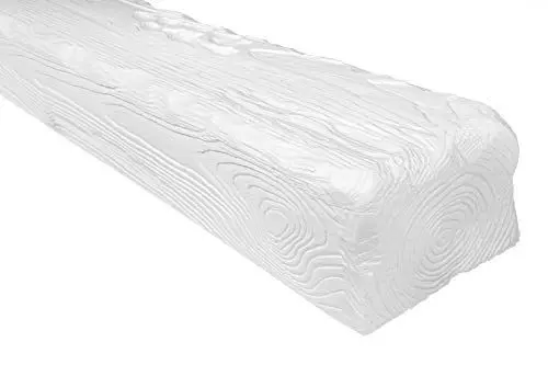 Produktbild: DECO WOOD Deckenbalken EQ005 aus Polyurethane, 2m Länge, PU Balken Holzoptik (weiß - 19x13cm) Wandbalken Hartschaum Deckenverkleidung