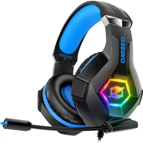 Produktbild: Ozeino Gaming Headset for Xbox Ps4 Ps5 PC, Ps4 Headset with Microphone 3D Surround Sound Headphones Noise Cancelling RGB Lights