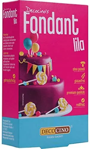 Produktbild: Decocino Fondant Lila 250 g ideal zum Verzieren von Kuchen, Torten, Cupcakes Palmölfrei & Laktosefrei