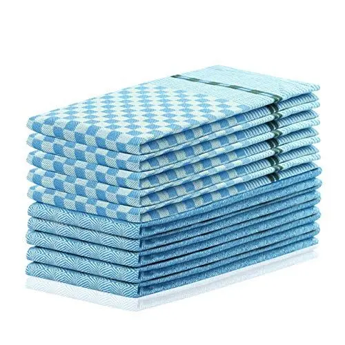 Produktbild: DecoKing 10er Set Küchentücher 50x70 cm mit Aufhänger 100% Baumwolle Blau hochwertige Geschirrtücher Louie
