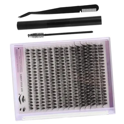Produktbild: DECOMELODY Künstliche Wimpern 1 Set Cluster Lash Kit Lash Bond Seal Wimpernverlängerungen Für Ein Natürliches Aussehen