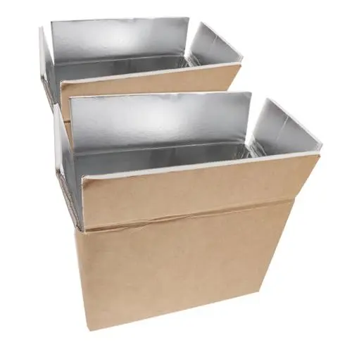 Produktbild: DECOMELODY 2 Stück Boxen Isolierte Expressbox Beständig Tragbar Thermal- Cool Versandkartons Hitze Kühlen Klima Paket Fracht Container Isolierter Karton Kalt Post- Papier Brown