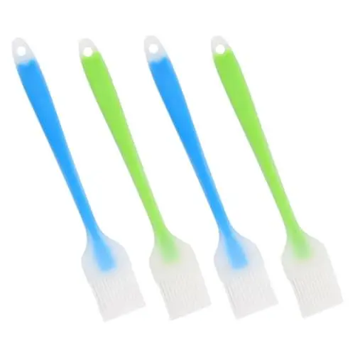 Produktbild: DECOMELODY 4stücke Grillpinsel Blau Grün Hochwertige Lebensmittelechte Bürsten Für Bbq Backen Und Küchenanwendungen Ergonomischer Griff Leicht Zu Reinigen Hitzebeständig