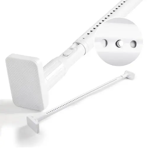 Produktbild: Deconovo 1 Stück Vorhangstange Ohne Bohren Teleskopstange ausziehbar Gardinenstange Ø32mm stabil Duschvorhangstange für Badezimmer Fenster Duschvorhang Kleiderstange, 290-350 cm, Weiß