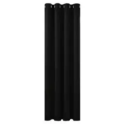 Produktbild: Deconovo Gardinen Vorhang Blickdicht Ösenvorhang Blickdicht Dicke Thermogardine Kälteschutz warm Hitzeschutz, 183x132 cm(HöhexBreite), Schwarz, 1 Stück