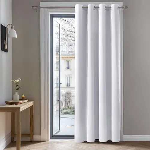 Produktbild: Deconovo Verdunkelungsgardinen mit Ösen Blickdichte Vorhänge Wohnzimmer Dicke Thermogardine Kälteschutz Warm Hitzeschutz, 214x132 cm(HöhexBreite), Silber Grau, 1 Stück