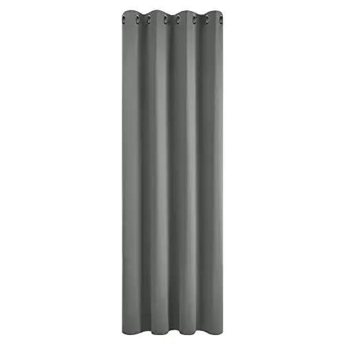 Produktbild: Deconovo Verdunkelungsvorhang Blickdicht Dicke Gardinen mit Ösen Wohnzimmer Winter, 240x140cm(HöhexBreite), Hellgrau, 1 Stück