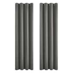Produktbild: Deconovo Verdunkelungsvorhang Kälteschutz Gardinen Schlafzimmer Kälteschutzvorhang Blickdicht, 229x117cm(HöhexBreite), Hellgrau, 2er Set