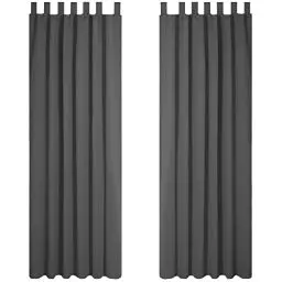 Produktbild: Deconovo VerdunklungsVorhänge Schlaufen Gardinen Lärmschutzvorhang Winter Extra Warm, 175x140 cm(HöhexBreite), Dunkelgrau, 2er Set