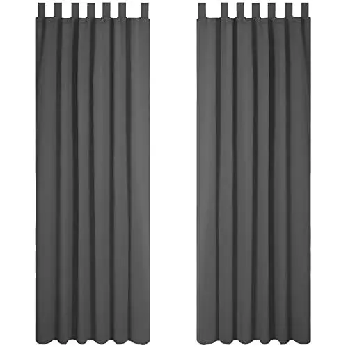Produktbild: Deconovo VerdunklungsVorhänge Schlaufen Gardinen Lärmschutzvorhang Winter Extra Warm, 175x140 cm(HöhexBreite), Dunkelgrau, 2er Set