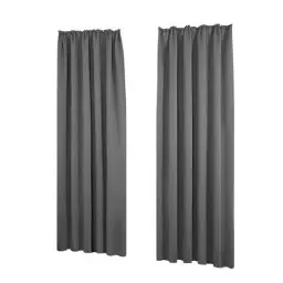 Produktbild: Deconovo Vorhänge Blickdicht Gardinen mit Kräuselband Thermo Vorhang Verdunkelung für Schiene Wohnzimmer Schienensystem, 175x140 cm(HöhexBreite), Hellgrau, 2er Set