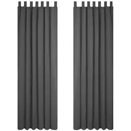 Produktbild: Deconovo Vorhang Blickdicht Gardinen Blickdicht Verdunkelungsvorhang Schlaufen Kälteschutz, 245x140 cm(HöhexBreite), Dunkelgrau, 2er Set