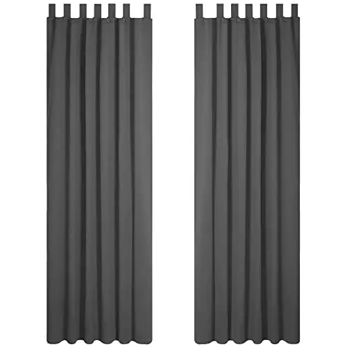 Produktbild: Deconovo Vorhang Blickdicht Gardinen Blickdicht Verdunkelungsvorhang Schlaufen Kälteschutz, 245x140 cm(HöhexBreite), Dunkelgrau, 2er Set