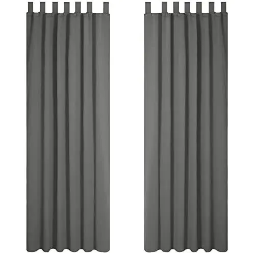 Produktbild: Deconovo Abdunklungsvorhang Blickdichte Vorhänge Schlaufen Thermo gegen Kälte, 200x140 cm(HöhexBreite), Hellgrau, 2er Set