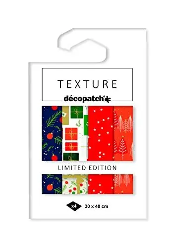 Produktbild: Decopatch TD876C - Packung mit 4 Bögen Texture Papier mit Metallic-Effekt, 30x40 cm, 4 Stück sortiert, Little Gift