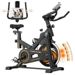 Produktbild: Decorcn Ergometer Heimtrainer Fahrrad - Magnetischer Widerstand Fitnessbike, Stille Stationäre Spinning Bike Indoor, LCD-Monitor, Pulsmesser iPad-Halterung, Hometrainer 150 kg Belastbar