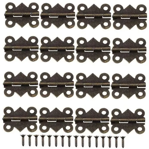 Produktbild: DECORNIJIA 48stücke Antike Scharniere Im Schmetterlingsdesign Kleine Hinges Für Türen Holzboxen Und Möbel Rostfrei Und Installieren Retro Deko Für Ihr Zuhause