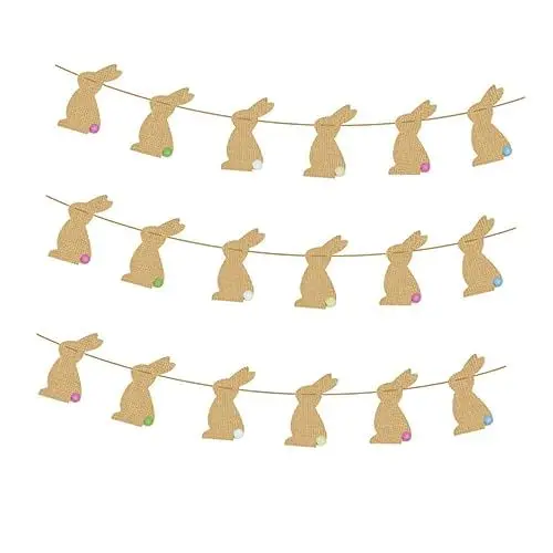 Produktbild: DECORNIJIA 6 Stück 1 Satz Osterflagge Easter Bunny osterartikel Osterhasenparty dekoracje wielkanocne Easter Decoration Wimpel für die Osterparty Osterbanner kreatives Banner für Ostern