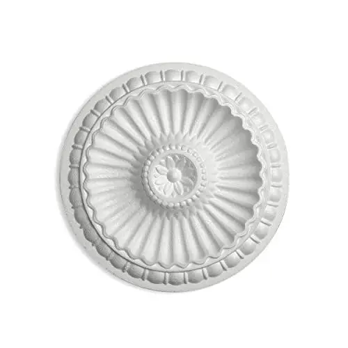 Produktbild: DECOSA Rosette Desire, weiß, 1 Stück à Ø 28 cm - Stuckrosette aus Styropor - individualisierbare Deckenrosette